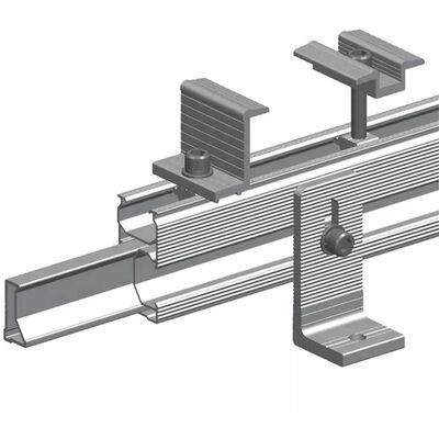 6063 Alloy Solar Mounting Rail Aluminum Extrusion Profile with Powder Coating and Customizable Dimensions