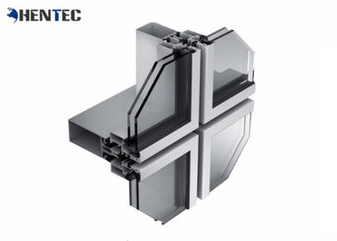 संक्षारण सबूत एल्यूमीनियम परदा दीवार प्रोफ़ाइल 6063- T5 Anodized / पाउडर चित्रित